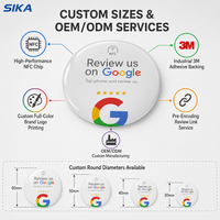 Carte NFC SIKA pour avis Google, carte de visite, carte de membre, puce NTAG213, étanche, paiement hôtelier