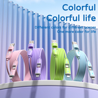 Câble de charge 4 en 1 Silicone coloré 1M 100W PD 6A USB A/C à C/L Câble de chargeur USB multiple 4 en 1 pour appareils tout-en-un