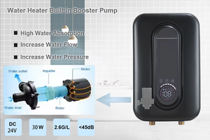 Chauffe-eau électriques instantanés, pompe de surpression pour un approvisionnement en eau chaude <span class=keywords><strong>rapide</strong></span>, chauffage <span class=keywords><strong>rapide</strong></span>, pression plus élevée pour les hôtels, les foyers, les garages, en plastique - Product Image 6