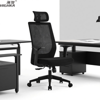 Chaise de soutien lombaire avec appui-tête réglable chaise de bureau ergonomique à dossier haut