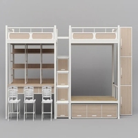 Lit superposé moderne en métal époxyé, renforcé et anti-vibration, pour 2 unités, 3 personnes, idéal pour hôtels, appartements, écoles et universités
