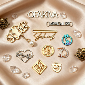 Custom Engraved Private Brand Metal Logo Tag Wholesale Personalized <b>Name</b> Metal <b>Label</b> for Clothing Scarf Footwear - Product Image 3