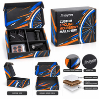 Boîte d'expédition en carton ondulé personnalisée pour accessoires de cyclisme, finition brillante, impression CMYK recto-verso pour emballage e-commerce