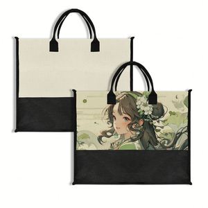 Sac fourre-tout à bandoulière 43*34*17 cm, nouveau, vierge, personnalisable avec logo imprimé, en coton et lin, pour sublimation - Product Image 1