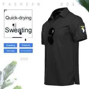 Tops/camisas informales de verano de talla grande para hombre, camisetas antibacterianas de secado rápido, manga corta, cuello levantado, equipo de entrenamiento al aire libre holgado - Product Image 3