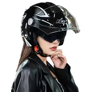 Four Seasons E-Bike Capacete Lentes duplas Corrida Open Face Capacete De Motocicleta