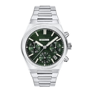 Montre-bracelet de luxe pour homme à quartz chronographe, cadran lumineux personnalisé de 42 mm, boîtier de 10 mm, bracelet en caoutchouc, style affaires, mode et sport, aiguilles de cadran - Product Image 4