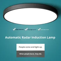 Éclairage LED moderne pour couloir Éclairage de plafond Radar intelligent Détecteur de mouvement et commande vocale pour entrée Escalier Corps en fer