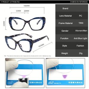 Wholesale 2024 Vintage Colorful Leopard Cat Eye Women TR90 Glasses Anti-Blue Light Optical <b>Eyeglasses</b> <b>Frames</b> - Product Image 6