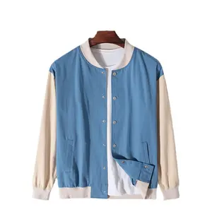 모조리 까마귀 자켓 남성 가을-컬러 매칭 캐주얼 셔츠 도매 남성 까마귀 카디건 코트 맞춤 컷 블루 남성 재킷 폭탄 재킷