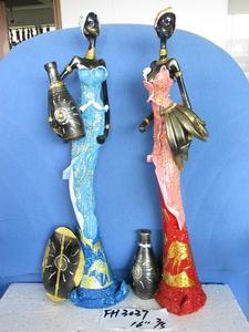 Elegante Statuetta / Scultura in Poliresina di <span class=keywords><strong>Donna</strong></span> Africana Nera per Decorazione d'Interni - Product Image 5