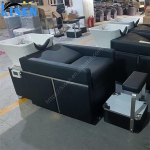Kisen High Quality Hair Salon Shampoo Chair Comfortable Massage Furniture Ceramic Bowl Custom Color Washing <b>Bed</b> for Bathroom Use - Product Image 6