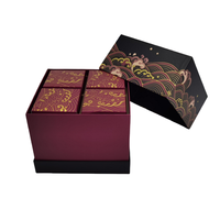 Boîte-cadeau de gâteau de lune de carton rigide de base de couvercle imprimé par conception de luxe pour le dessert pâtisserie biscuit gâteau impression offset avantage UV