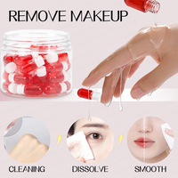 Capsules d'huile démaquillante format voyage sous marque privée, nettoyant visage double action anti-points noirs