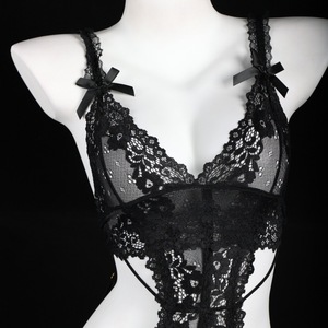 Lencería, Body de Encaje, Chifón Blanco con Volantes, Transparente, Sensual, Ropa de Dormir Femenina, Disfraz Sexy para Mujer - Product Image 2