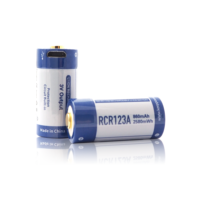 Keeppower P1634U1 RCR123A Micro USB 16340 3.0V 860mAh Protedted Batterie Lithium Rechargeable en paire