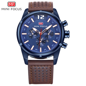 Zakol — montre à Quartz MINI FOCUS pour hommes, multi-fonction, bracelet en cuir marin, calendrier, 3 cadrans, <span class=keywords><strong>6</strong></span> mains, référence mf05g - Product Image 4