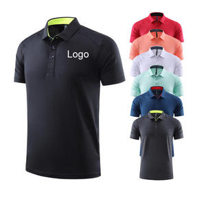 Men's Quick Dry Shirt Short Sleeve Solid Color Knitted Polyester Casual Wear With Logo Front Heat Transfer Printing - Product Image 1