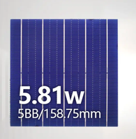 Cellule solaire monocristalline 5BB de 158,75 mm, cellule photovoltaïque en silicium mono, wafer solaire haute efficacité pour la fabrication de modules de panneaux solaires