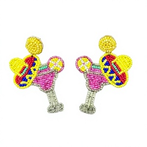 Classic Women's Bohemia Letter A to Z <b>Drop</b> <b>Earrings</b> Beaded Crystal Rhinestone Party Wedding Jewelry <b>Red</b> Blue Colorful for Woman - Product Image 4