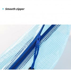 Plastic <b>File</b> <b>Folders</b> Custom Logo Business School <b>Folder</b> Document Storage Bag Mesh Zipper Pouch Transparent Bags for Documents - Product Image 3