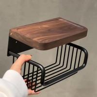 Support mural pliable en bois à double niveau pour savon, style luxe léger, pour salle de bain