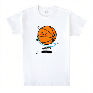 T-shirt da basket Boing bianca unisex per abbigliamento casual - Product Image 2