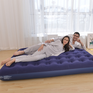 Airbed household outdoor single double air bed plus-sized thickened blue folding inflatable convenient mattress