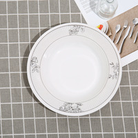 Lots de vaisselle en gros : Assiettes en mélamine pour usage domestique, assiettes en plastique blanches, plats ronds en mélamine de 9 pouces