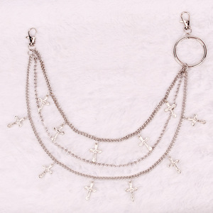 โซ่คาดเอวแบบหลายชั้น สไตล์ฮิปฮอป แฟชั่นสตรีท สำหรับใส่ทุกวัน ทำจากโลหะผสมสังกะสี ดีไซน์แบบห่วงเดี่ยว - Product Image 2