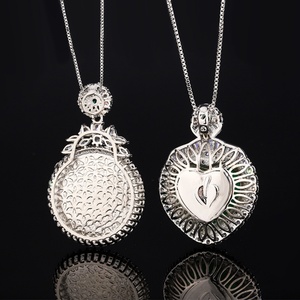 High Quality Jewelry Eco-friendly <b>Copper</b> Heart Shape Jadeite Lucky Pendant Necklace for Women Birthday Gift & Daily Wear - Product Image 5