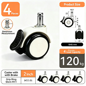 Roulettes médicales pivotantes, roulettes d'hôpital avec frein silencieux, roues en polyuréthane silencieuses pour lit d'hôpital, chariot, poteau à perfusion - Product Image 1