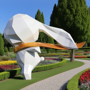 Escultura Creativa de Conejo en Acero Inoxidable, Decoración Duradera Resistente a la Oxidación para Jardín, Patio, Césped, Villa, Paisaje, Exteriores - Product Image 2
