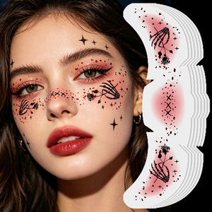 10 Fogli di Adesivi Temporanei per il Viso, Patch Luminose a Tema Zucca e Ragnatela, Tatuaggi Viso Fluorescenti - Product Image 5