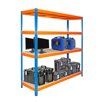 Étagère de rangement industrielle à 4 niveaux ajustable, en fer métallique, robuste, sans boulon, pour Garage