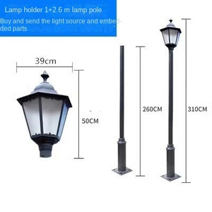 เสาไฟสวนโลหะกลางแจ้ง หลอดไฟ LED พร้อมโคมแก้ว แสงวอร์มไวท์ 2700K IP65 AC 220V พร้อมเซ็นเซอร์ตรวจจับความเคลื่อนไหว ใช้พลังงานแสงอาทิตย์ ไม่สามารถถอดแยกชิ้นส่วนได้ - Product Image 4