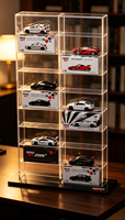 Support d'exposition pour voitures miniatures en acrylique personnalisé 1:64, présentoir multi-niveaux à double colonne pour voitures de collection, pour magasin de détail