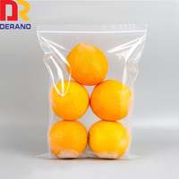 Sac à fermeture éclair transparent en LDPE personnalisé OEM, résistant à l'humidité, pour le stockage de la farine, des aliments et du matériel frigorifique