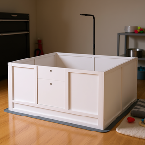 Puppy <b>Whelping</b> <b>Box</b> 41x39 Adjustable Door Wood Pet House Indoor for Small to Large Breeds - Product Image 2