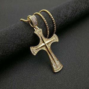 Collar con Colgante <span class=keywords><strong>de</strong></span> Cruz Hiphop <span class=keywords><strong>de</strong></span> Acero Inoxidable, <span class=keywords><strong>Cadena</strong></span> Minimalista Personalizada, Collares Pulidos <span class=keywords><strong>para</strong></span> Parejas, <span class=keywords><strong>para</strong></span> Hombre y Mujer - Product Image 1