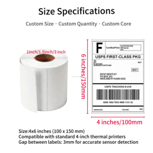 Vendita calda 4x6 <span class=keywords><strong>etichette</strong></span> a rotolo termico di trasferimento per indirizzo spedizione supermercati promozioni 100x150mm 4x6 <span class=keywords><strong>etichette</strong></span> per stampante termica per - Product Image 2