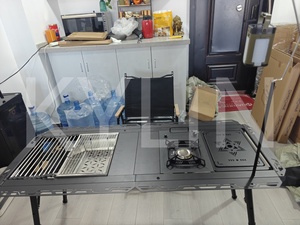 Table pliante tactique IGT en alliage d'aluminium léger, de luxe abordable, avec plaques de jonction DIY, pour <span class=keywords><strong>camping</strong></span> et thé - Product Image 5