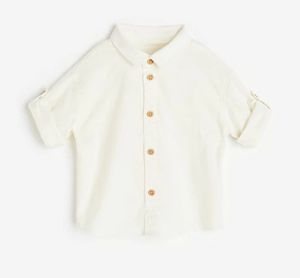 Vêtements pour enfants, chemises pour garçons, chemises confortables en coton à boutons pour enfants, uniformes scolaires et tenues décontractées - Product Image 2