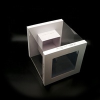 Boîte à gâteau biodégradable personnalisée de haute qualité pour gâteau d'anniversaire, boîte cadeau avec fenêtre transparente, emballage de boîte à gâteau