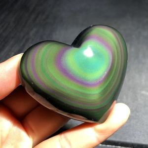 Venta al por Mayor de Corazones de Obsidiana Arcoíris Natural, Cristal Pulido Tallado, Adorno con Tema de Amor, Decoración Feng Shui para el Hogar, Regalo de Boda - Product Image 4