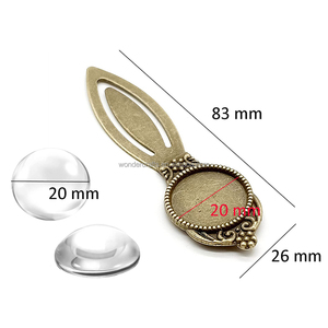 <span class=keywords><strong>WD</strong></span> ขายส่งวินเทจดอกไม้แห้งตัวอย่างพืชบุ๊คมาร์คสําริดโบราณเปล่าโลหะกลม Gunmetal บุ๊คมาร์คสําริดโบราณ - Product Image 4