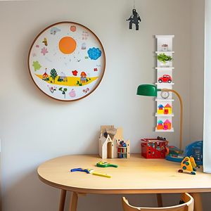 Estante <span class=keywords><strong>de</strong></span> Pared <span class=keywords><strong>de</strong></span> 7 Niveles, Estante Flotante Compacto para Exhibición, Decoración <span class=keywords><strong>de</strong></span> Pared Vertical, Estante Flotante para Salas <span class=keywords><strong>de</strong></span> Estar (Blanco) - Product Image 4