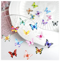 Gemischte Sets 12*10mm Hochwertige Neue Trendige Kawaii Bling Buchstaben Cartoon Bunte Schmetterling Kleine DIY Nagel-Charms Harz-Cabochons