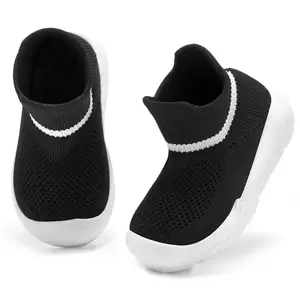 Suola in gomma morbida per bambini antiscivolo Casual calze alte traspiranti scarpe da passeggio per bambini