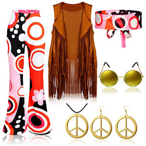 Col Dker vêtements <span class=keywords><strong>Disco</strong></span> <span class=keywords><strong>femme</strong></span> vêtements tenues pour femmes Hippie Costume ensemble <span class=keywords><strong>Disco</strong></span> <span class=keywords><strong>tenue</strong></span> robe Boho pantalon évasé Hippie chemise - Product Image 2